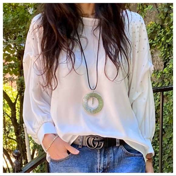 ✨PARIS✨ beautiful white blouse sleeves detail - Picture 7 of 8